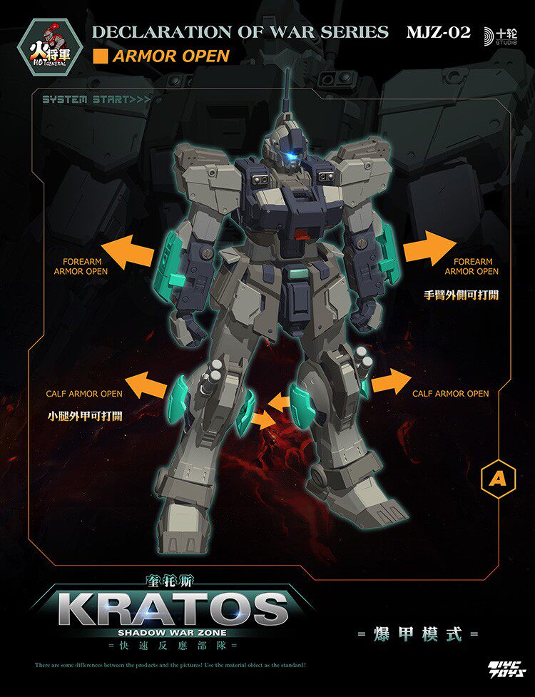 Fire General: Shadow Zone — KRATOS (1/100 Scale) Pre-assembled Mecha Figure