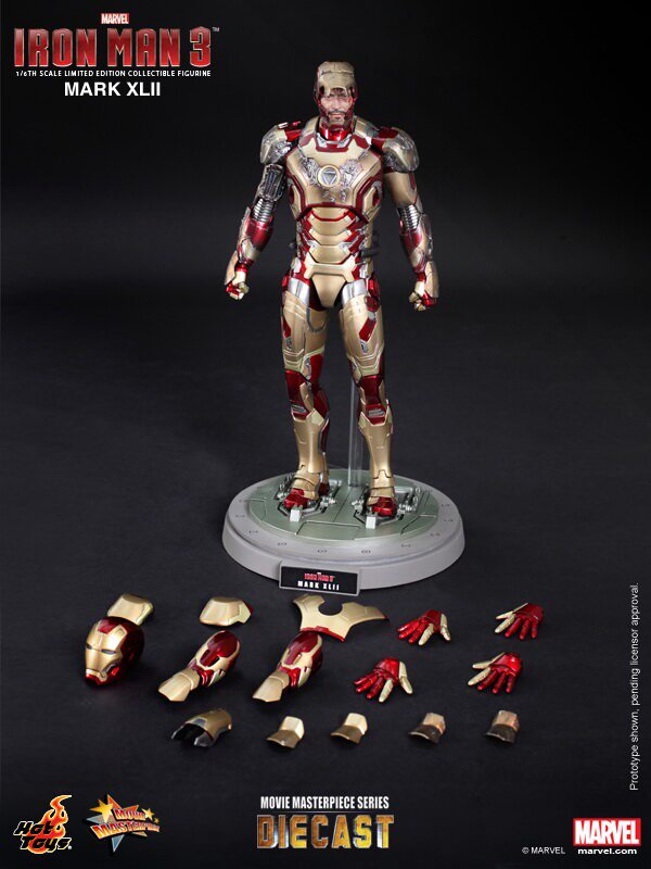 HOTTOYS HT MMS197D02 Iron Man 3 1/6 MK42 die-cast alloy Tony Love action figure