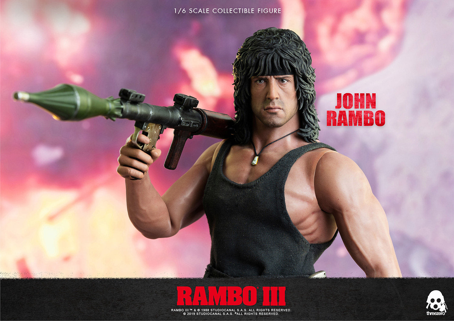 Threezero 3A 1/6 First Blood 3 Rambo Stallone Figure 3Z0169