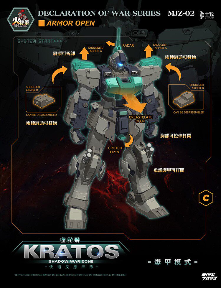 Fire General: Shadow Zone — KRATOS (1/100 Scale) Pre-assembled Mecha Figure