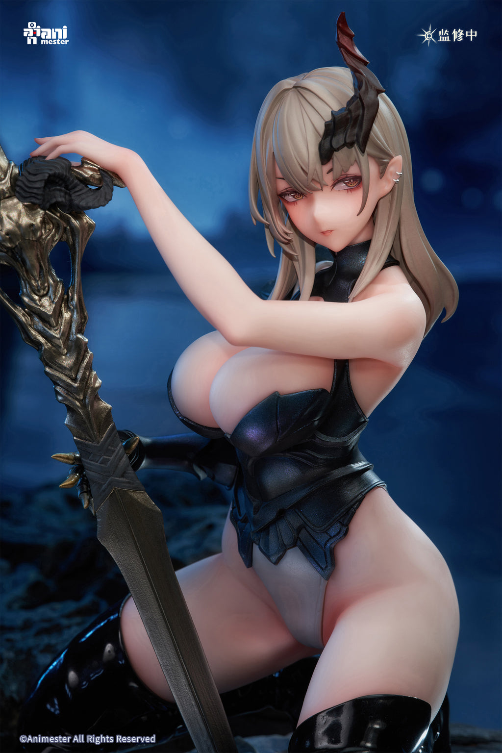 Demon Hunter - Selene: Magnetic-Activated Light-Up Golden Eyes, Soft-Touch Silicone-Coated Figure
