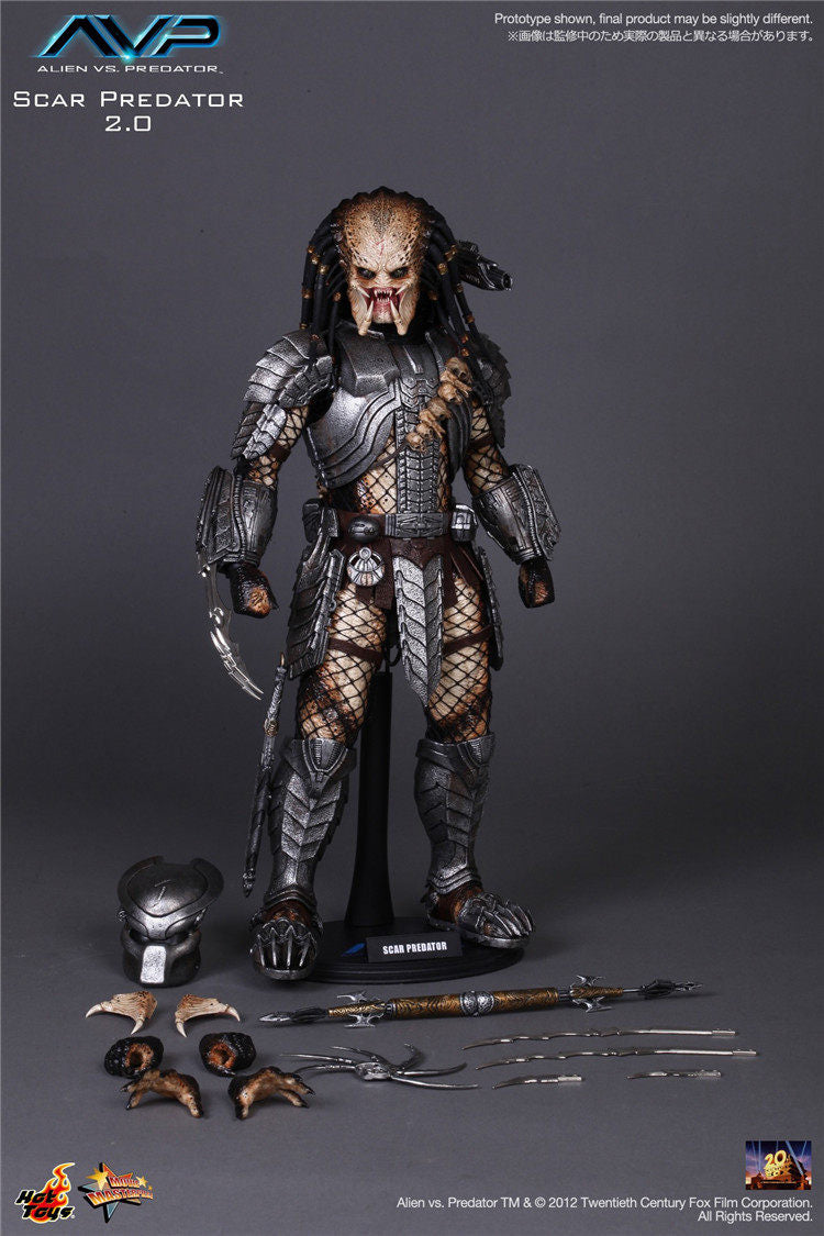HOTTOYS 1/6 AVP Alien vs. Predator 2.0 Scar Action Figure MMS190