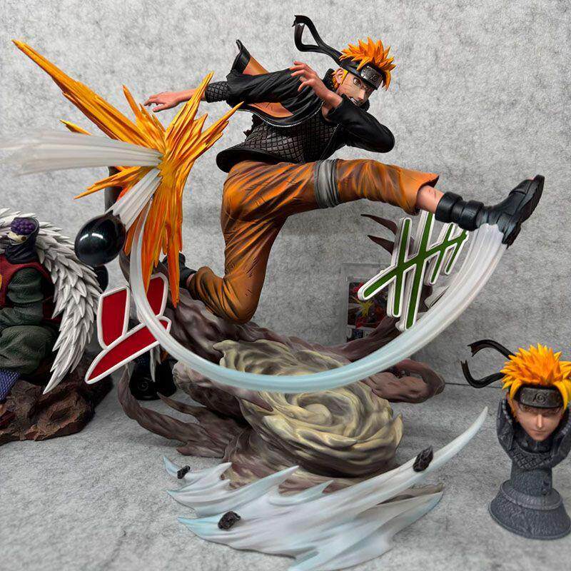 Naruto model ornaments with exquisite 23CM ninja series rescue Naruto double-headed sculpture limited edition