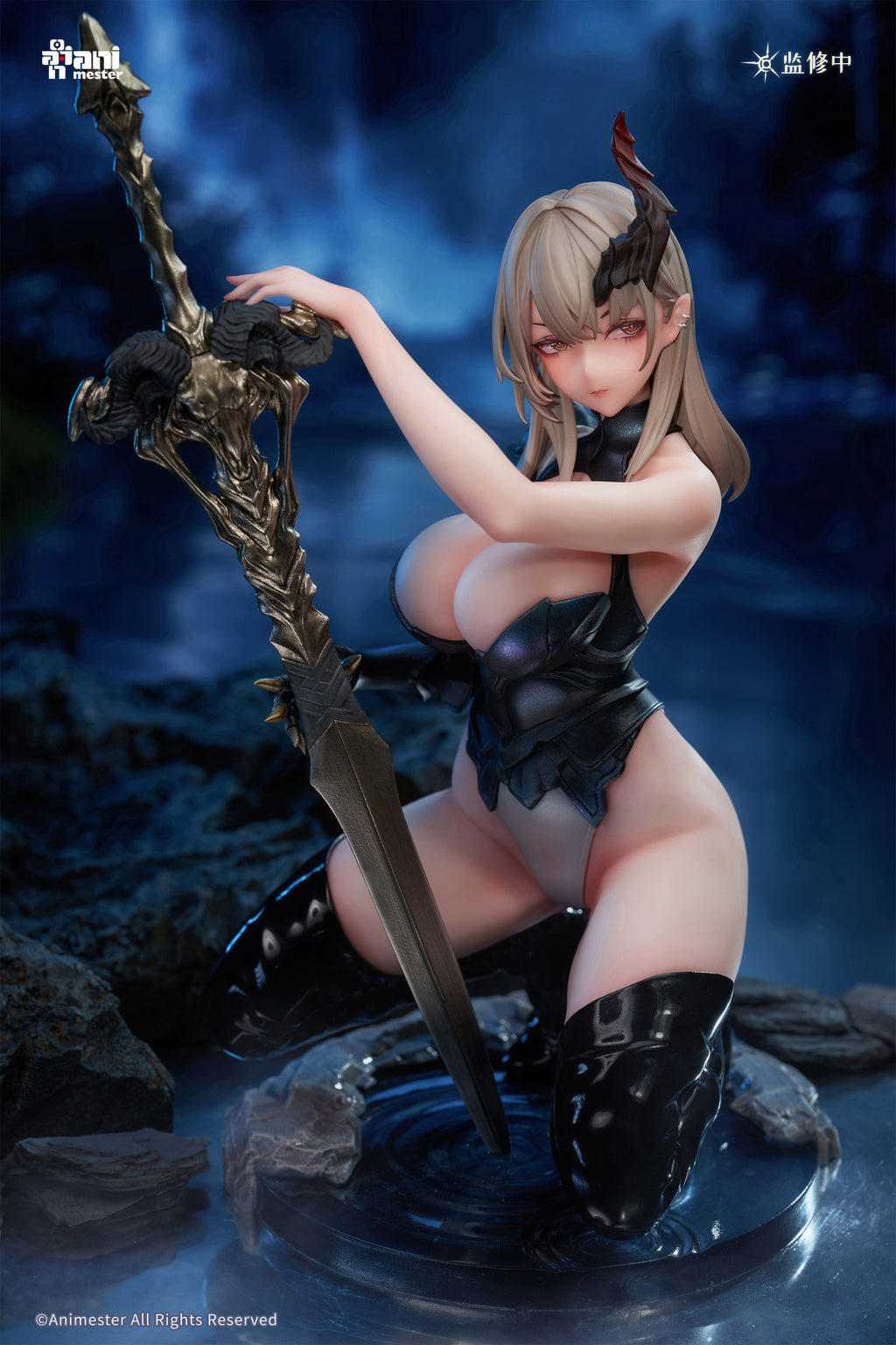 Demon Hunter - Selene: Magnetic-Activated Light-Up Golden Eyes, Soft-Touch Silicone-Coated Figure