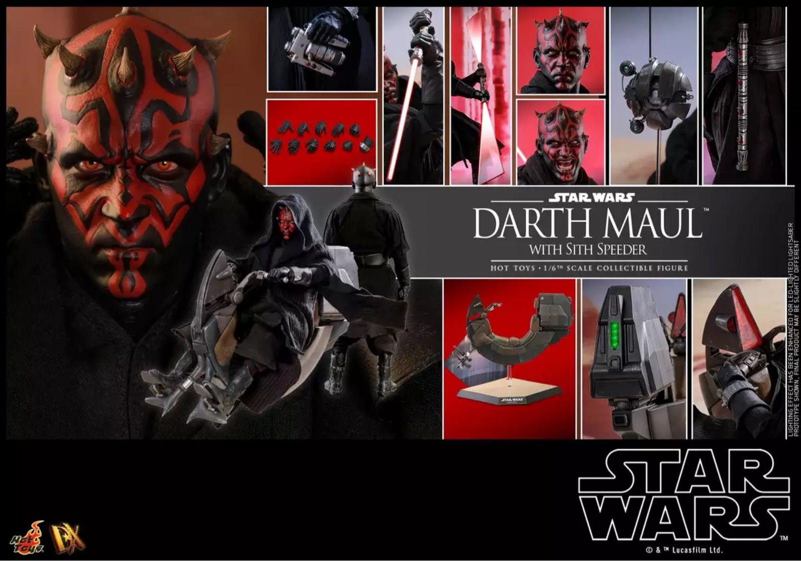 HT DX17 Star Wars Darth Maul Motorcycle Aircraft Version Action Figure