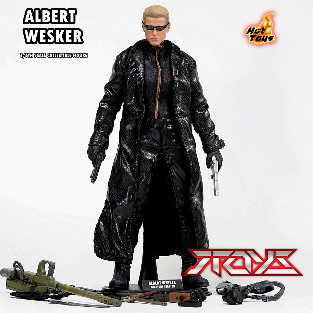 Hot Toys HT 1/6 Resident Evil 5 Wesker 1.0 Leather Jacket Trench Coat Nightwalker Version VGM08