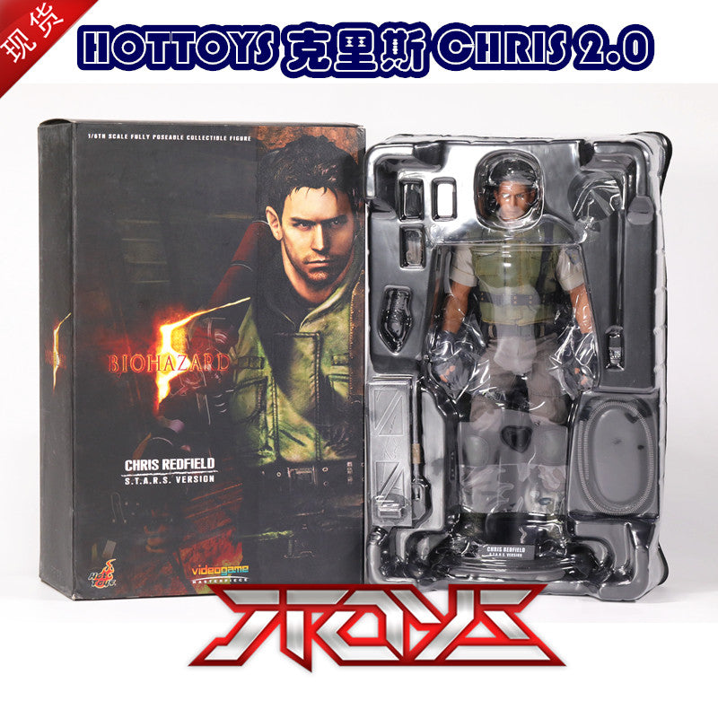 HOTTOYS 1/6 Resident Evil 5 Chris 2.0 chirs Vulcan Cannon Police Uniform Version Action Figure