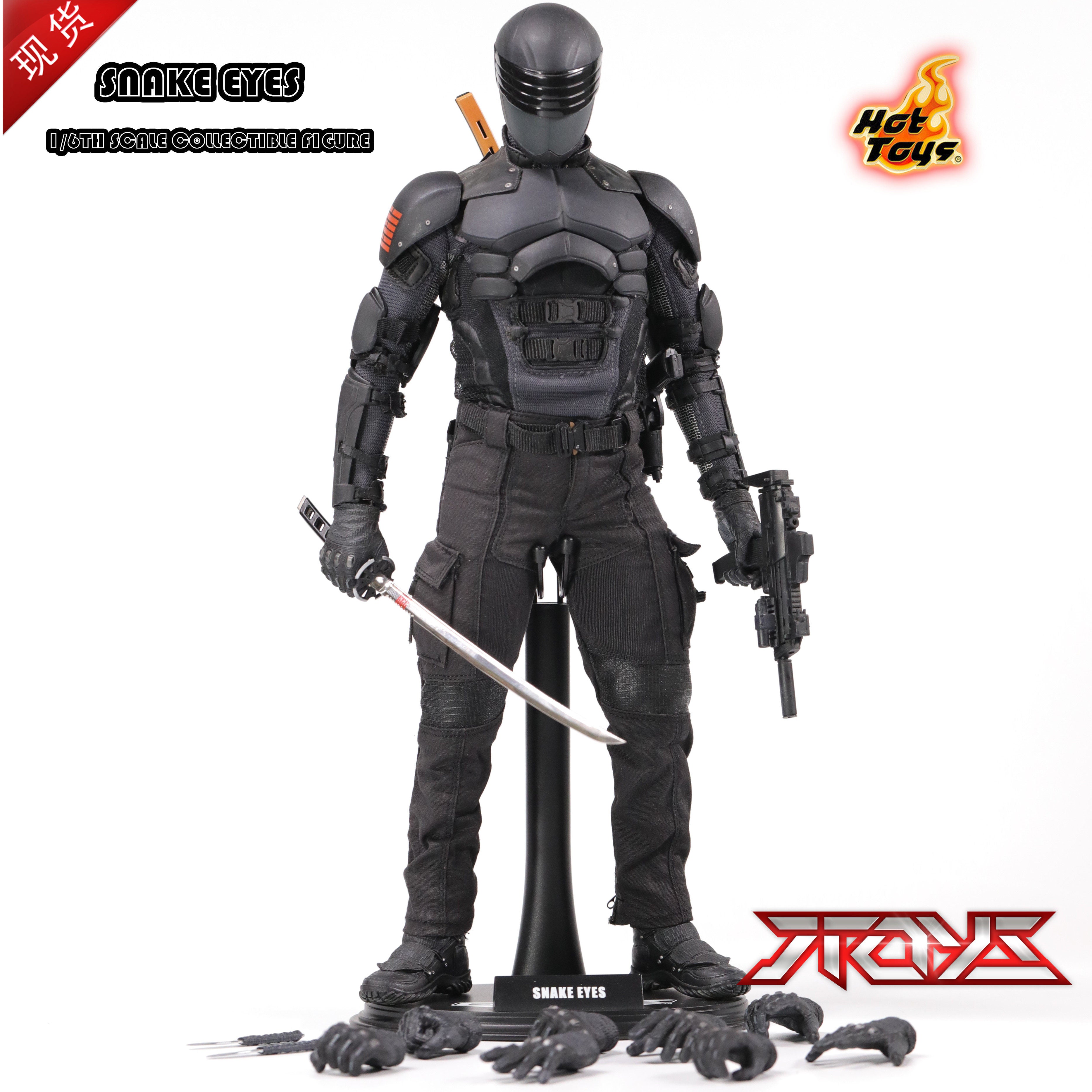 HOTTOYS HT 1/6 MMS192 G.I. Joe: Revenge of the Fallen - Snake Eyes Masked Man in Black Figure