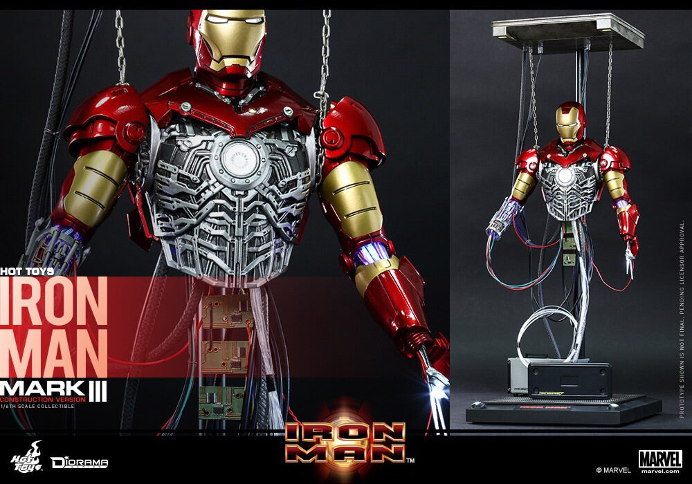 HT Hottoys 1/6 Iron Man Paraplegia MK3 half body repair debugging scene platform movable figure