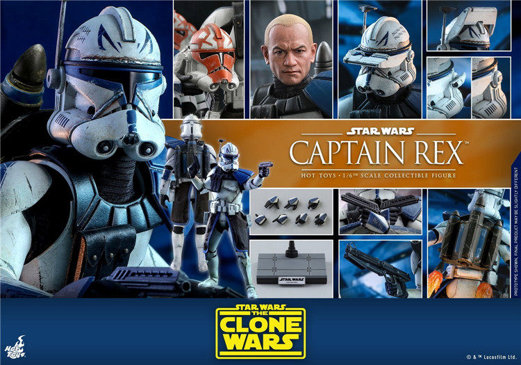 HotToys 1/6 TMS018 Star Wars: The Clone Wars Captain Rex Action Figure