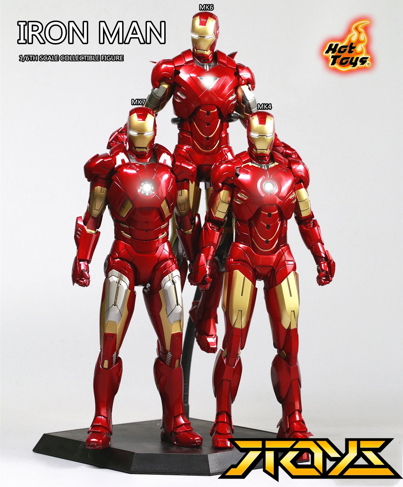 HOTTOYS MK4 MK6 MK7 Iron Man First Edition 1.0 Plastic Action Figure