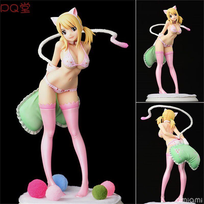 ORCATOYS Fairy Tail Lucy Heartfilia Figure Leopard Cat Sakura Cat Halloween