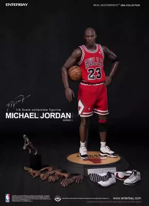 Enterbay EB Michael Jordan #23 — Red, Black, and White Jersey Variants — 1/6 Scale Action Figure