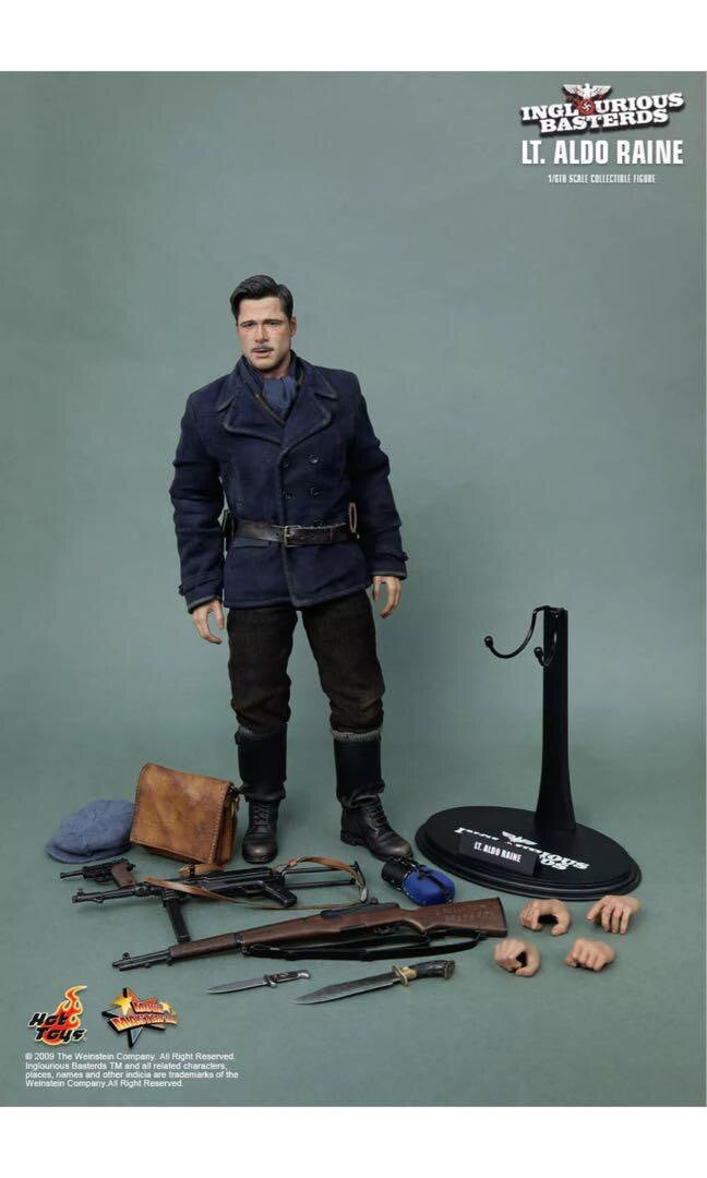 HT Inglourious Basterds Brad Pitt Soldier Doll Lt. Aldo RaineMMS118 action figures