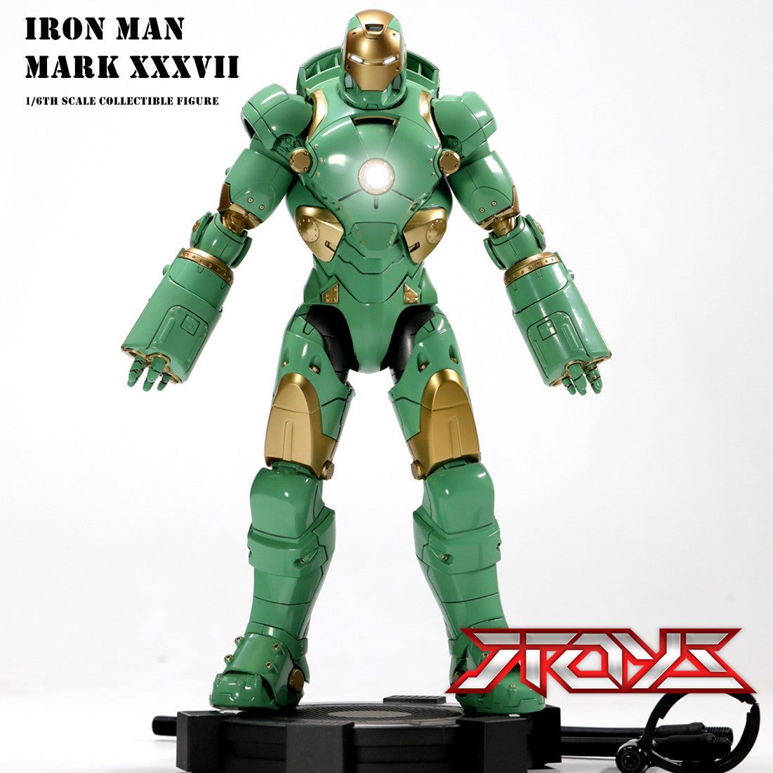 kingarts king arts ka 1/9 alloy iron man mk37 hammerhead shark model movable figure