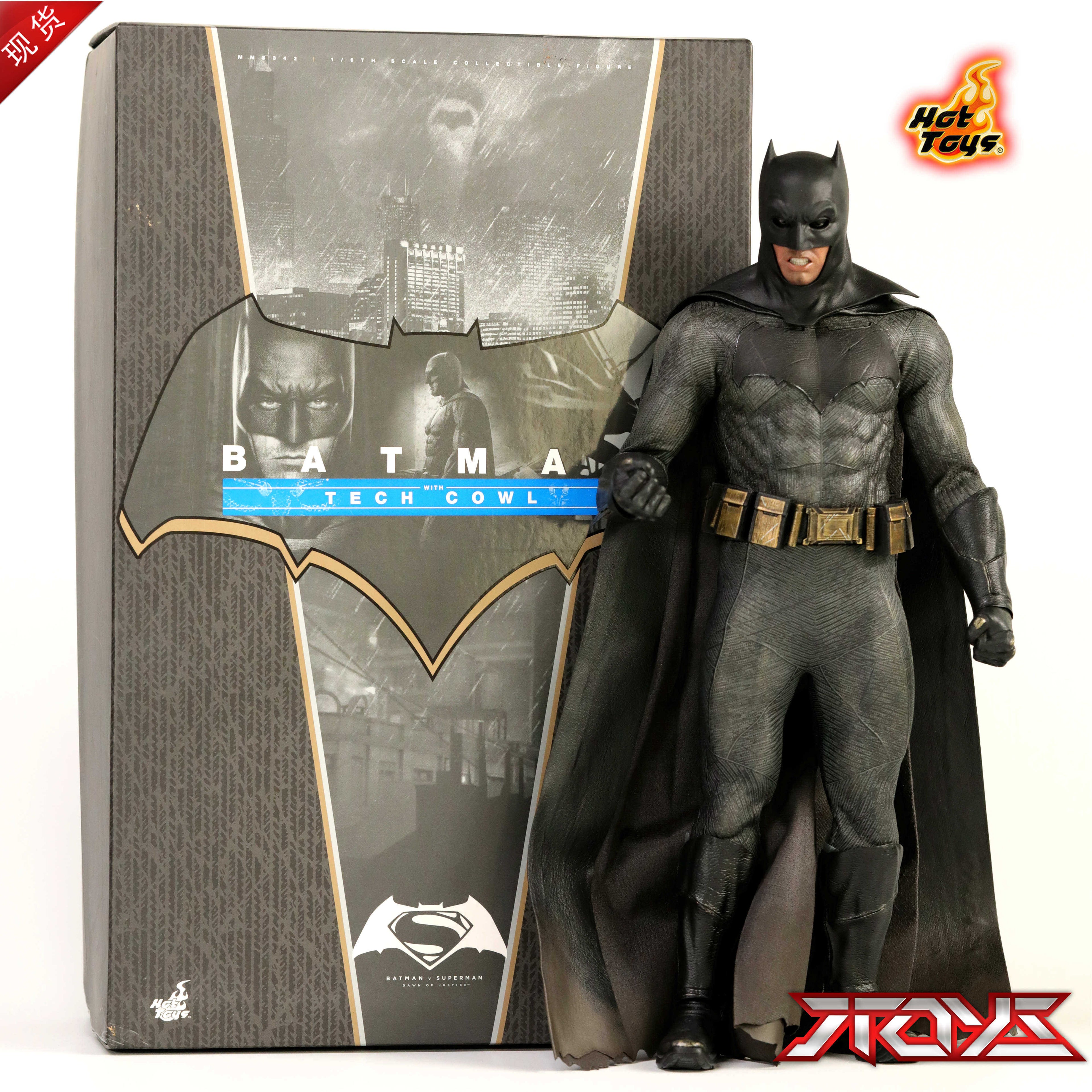 HotToys 1/6 MMS342 Batman v Superman Light Armor Blue Label Regular Version with Technology Helmet Action Figure