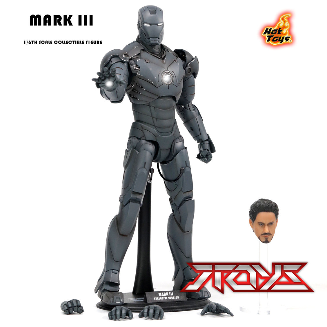 HT HOTTOYS 1/6 Iron Man MK3 1.0 Gray 3 Gray Global Limited Edition 300 Plastic Plastic Action Figure