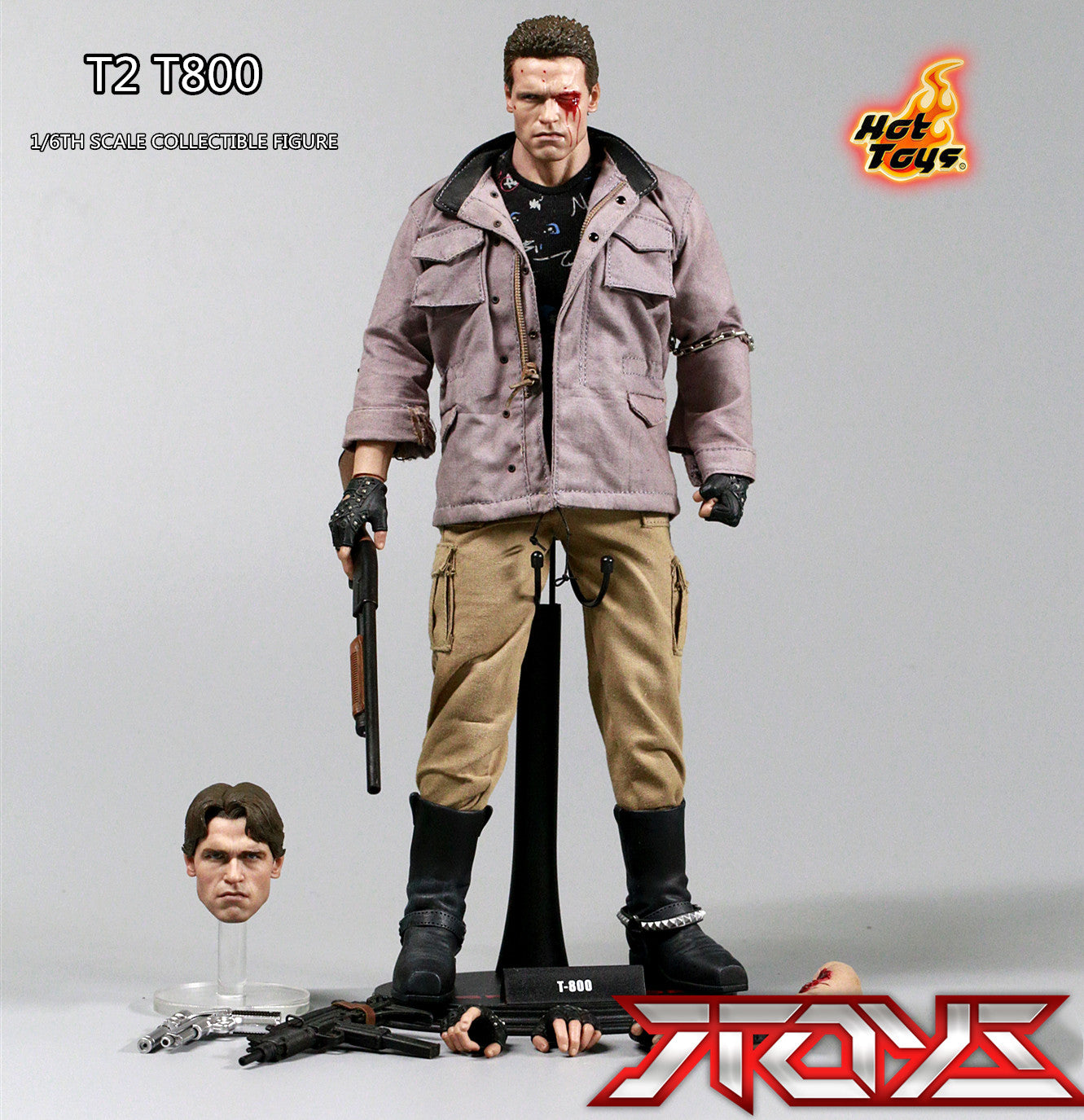 HT HOTTOYS Terminator T1 T800 First Edition Arnold Schwarzenegger 1/6 Scale Figure