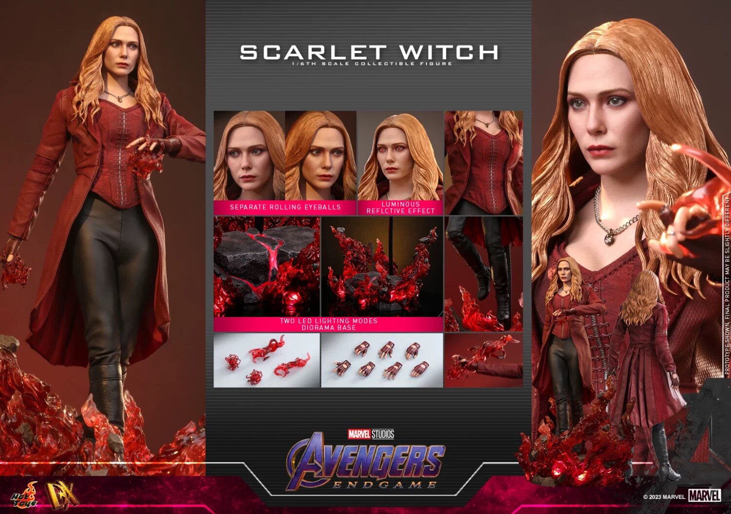 HT 1/6 Action Figure Avengers Endgame Scarlet Witch Gel Hair Version DX35 Action Figure