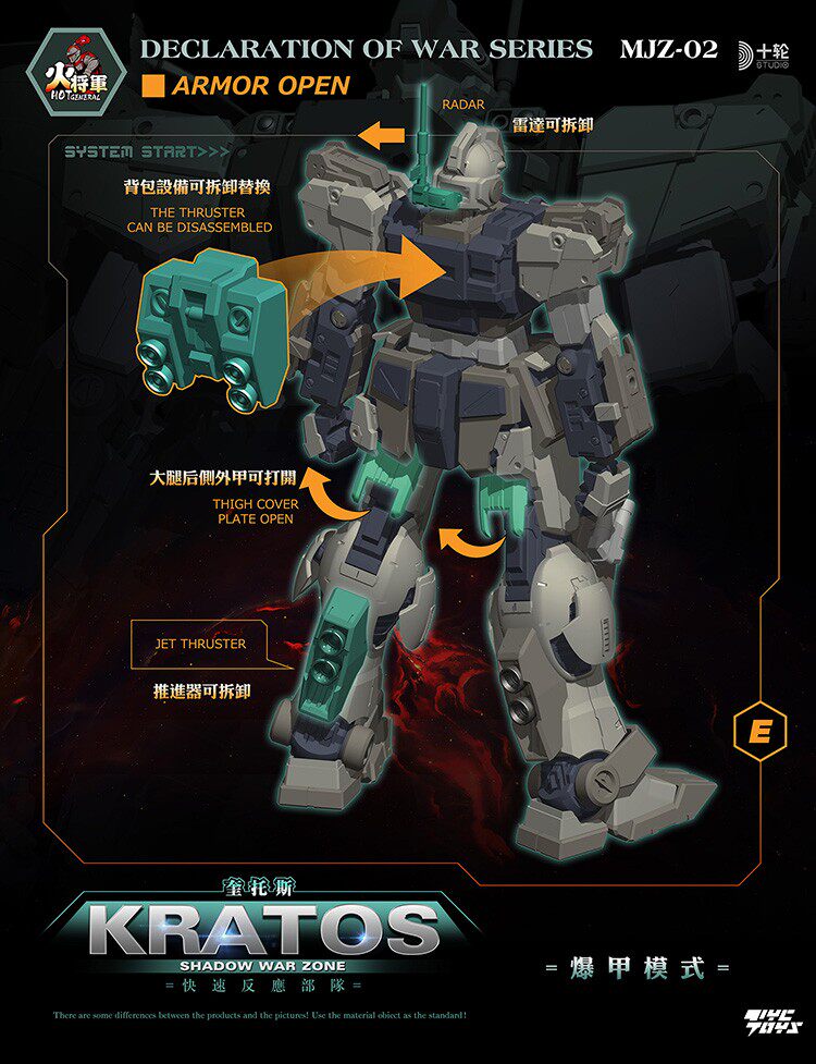 Fire General: Shadow Zone — KRATOS (1/100 Scale) Pre-assembled Mecha Figure