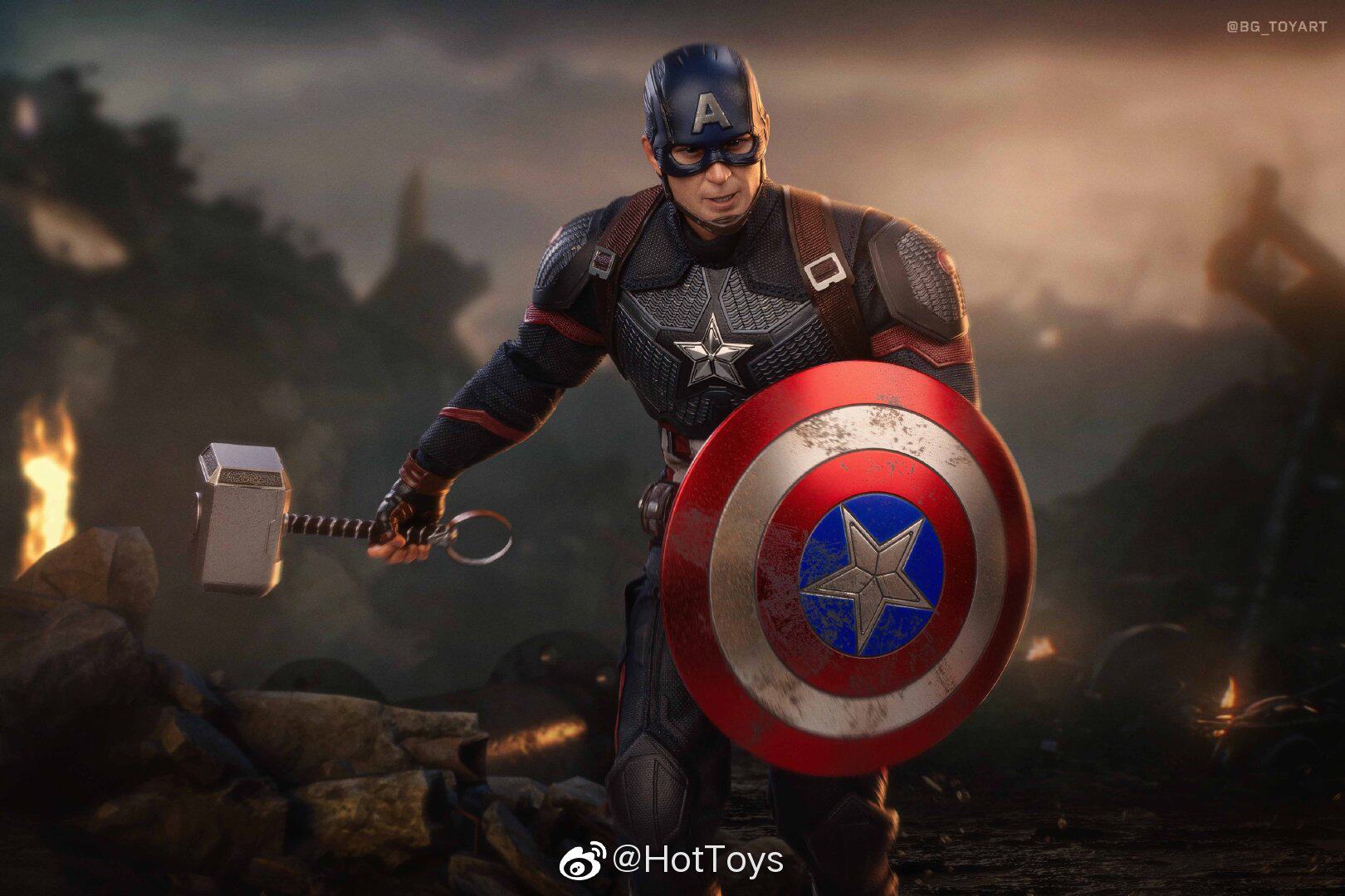 HOTTOYS HT 1/6 Avengers: Endgame Captain America 7.0 Articulated Soldier Figure MMS536