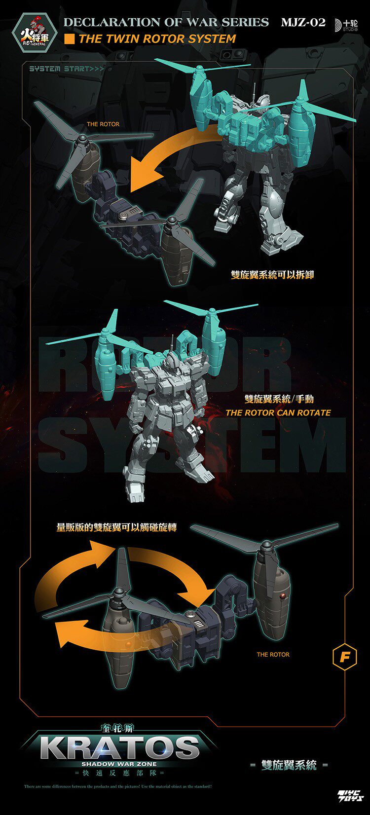 Fire General: Shadow Zone — KRATOS (1/100 Scale) Pre-assembled Mecha Figure