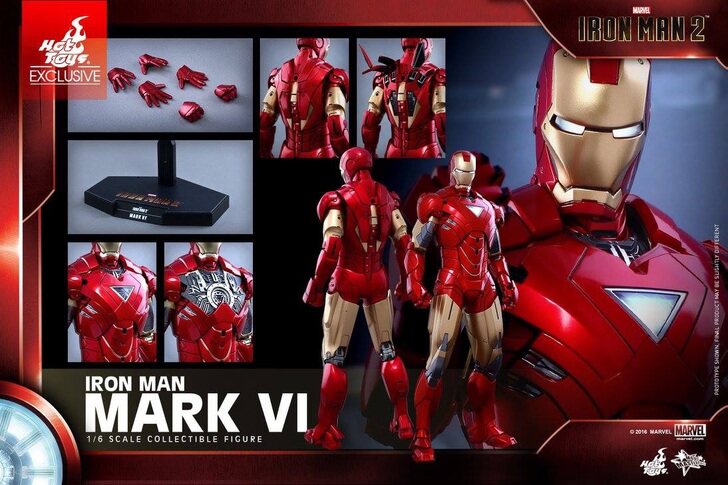 HotToys HT 1/6 Iron Man 2 MK6 2.0 Shanghai Disney Special Edition Model Figure