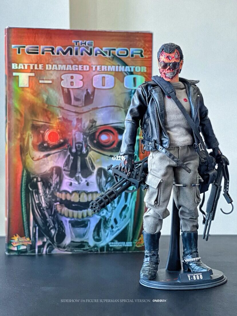 HOTTOYS T800 1/6 Arnold, the originator of the Terminator, rotten face, rotten face, skeleton, battle damaged MMS002 action figure