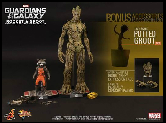 HT 1/6 Guardians of the Galaxy Rocket Raccoon Tree Man Set Regular Version VIP Version MMS254 Action Figure