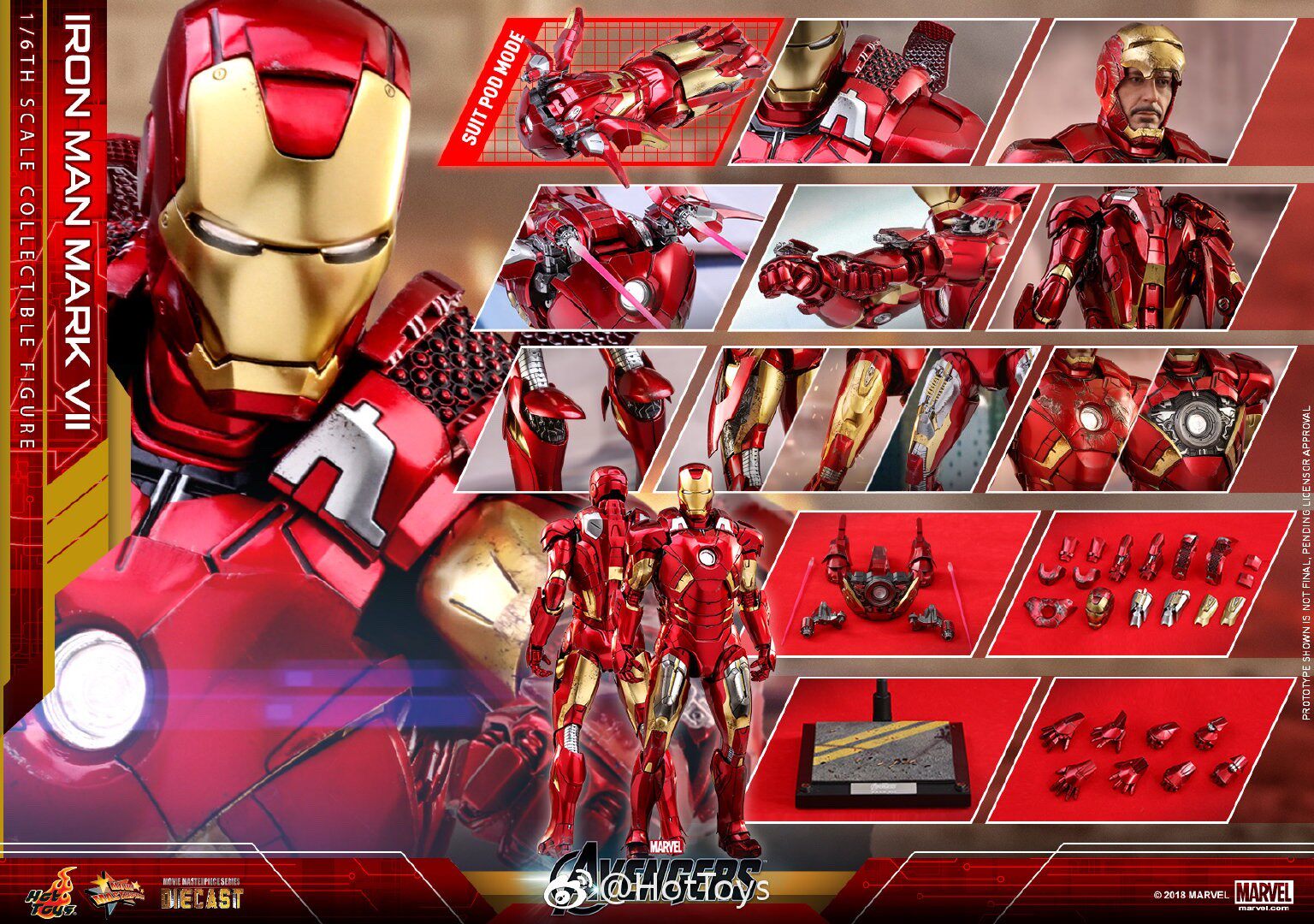 HotToys MMS500D27 1/6 Iron Man MK7 alloy die-cast movable figure
