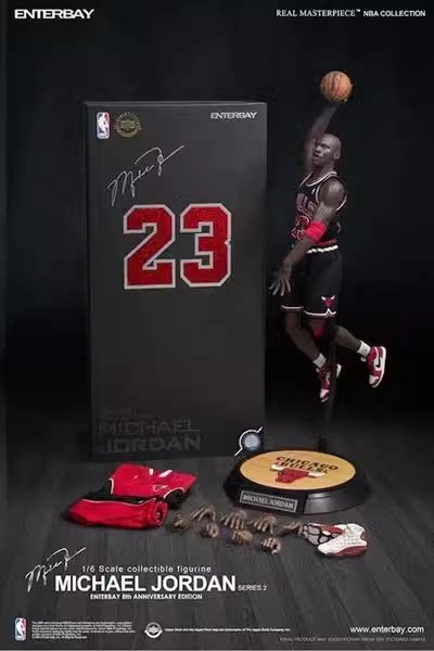 Enterbay EB Michael Jordan #23 — Red, Black, and White Jersey Variants — 1/6 Scale Action Figure