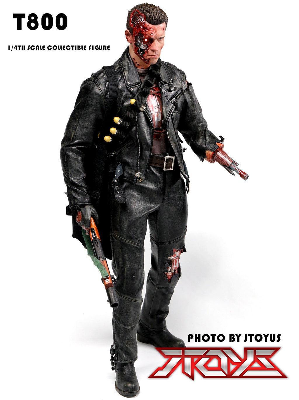 ENTERBAY EB 1/4 HD Terminator 2 T2 Battle Damaged Version Arnold T800 Action Figure