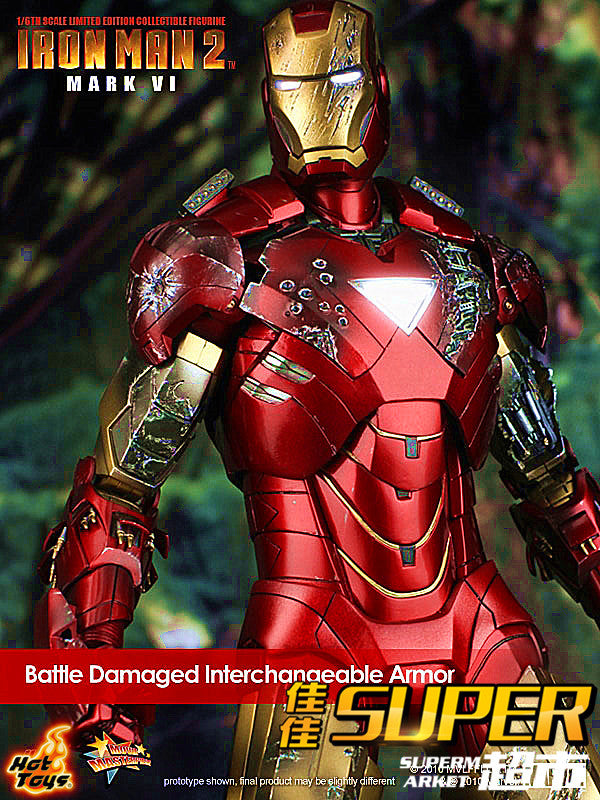 HT hottoys Iron Man 2 1/6 MK61.0 MARK6 MMS132 battle damaged double figure