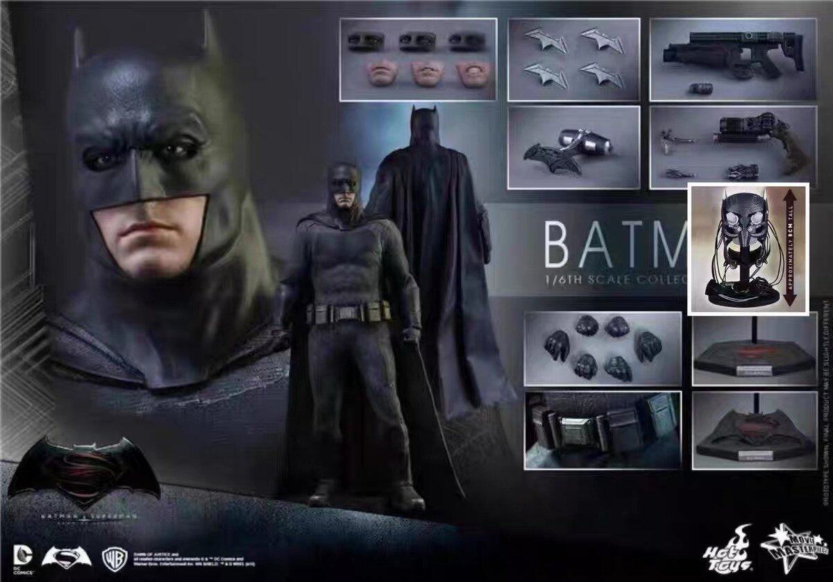 HotToys 1/6 MMS342 Batman v Superman Light Armor Blue Label Regular Version with Technology Helmet Action Figure