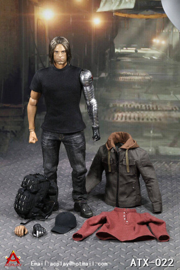 Non-HT EB ACPLAY 1/6 ATX022 Civil War Stealth Civil War Winter Soldier Action figures come with a floor stand