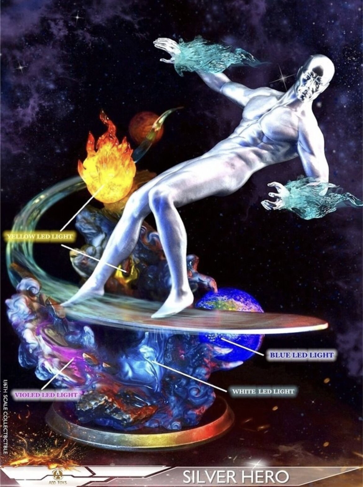 ADD TOYS AD05 Silver Surfer (Silver Hero) 1/6 Scale Action Figure