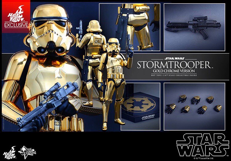 HotToys HT 1/6 Star Wars Storm White Soldier Electroplated Gold Disney MMS364 Action Figure