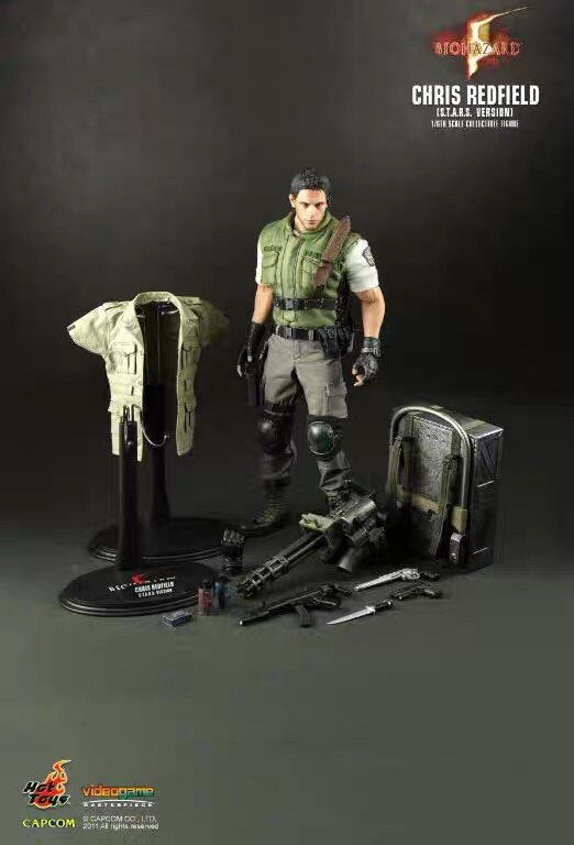 HOTTOYS 1/6 Resident Evil 5 Chris 2.0 chirs Vulcan Cannon Police Uniform Version Action Figure