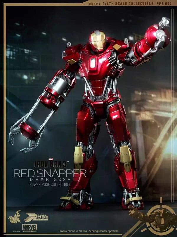 HOTTOYS HT Iron Man 3 MARK 1/6 MK35 XXXV Red Snapper PP002 Non-Alloy Action Figure