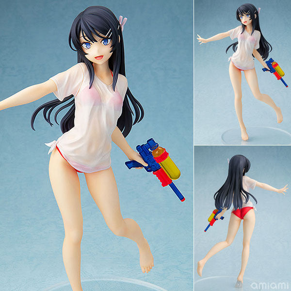 Chara-Ani: *Rascal Does Not Dream of Bunny Girl Senpai* — Mai Sakurajima (Water Gun Date) Figure — Licensed Version