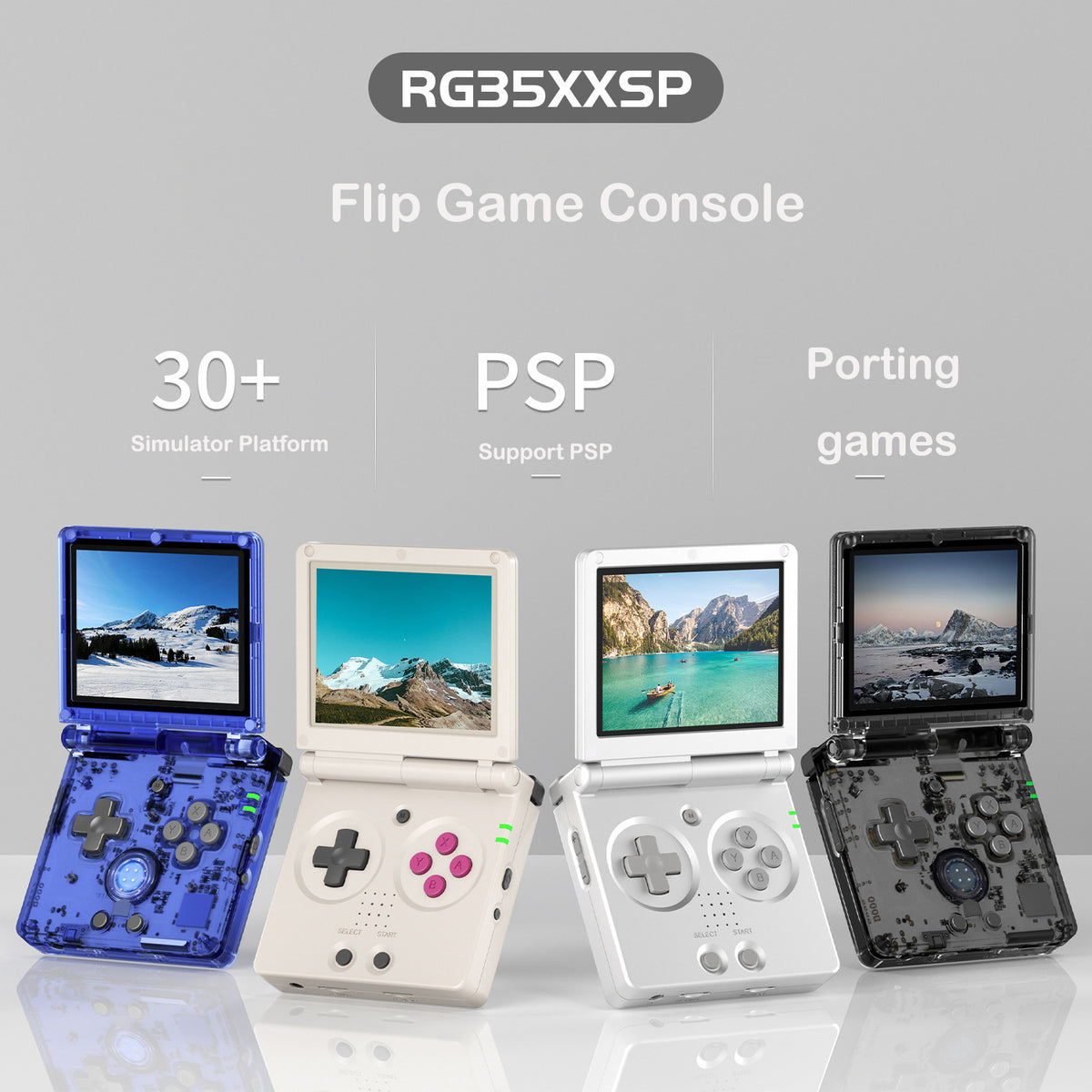 RG35XXSP Retro Handheld Game Console with 64G TF Card & 5532 Games, WiFi Bluetooth & HDMI TV Output
