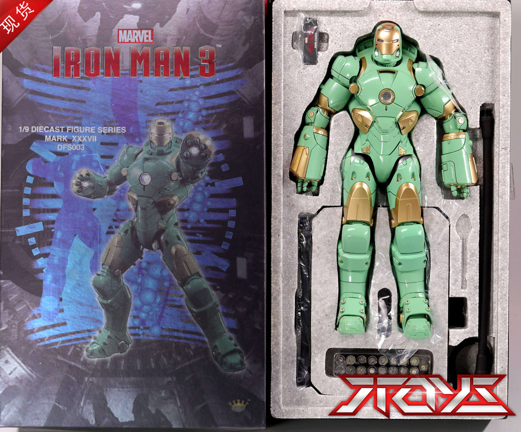 kingarts king arts ka 1/9 alloy iron man mk37 hammerhead shark model movable figure
