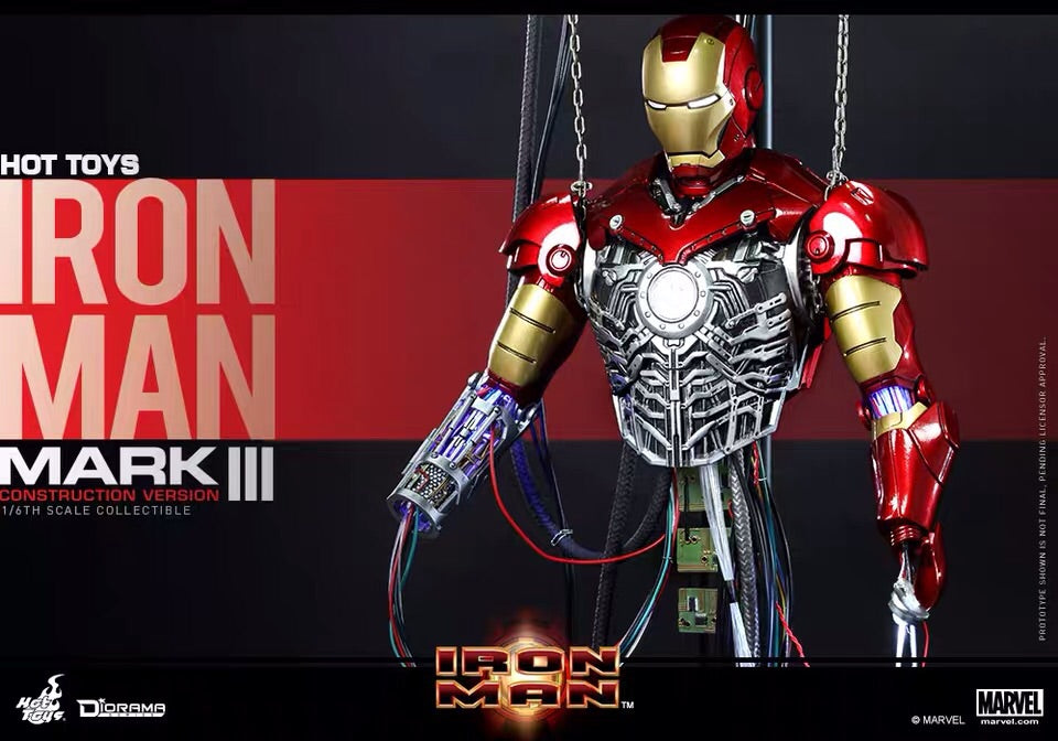 HT Hottoys 1/6 Iron Man Paraplegia MK3 half body repair debugging scene platform movable figure