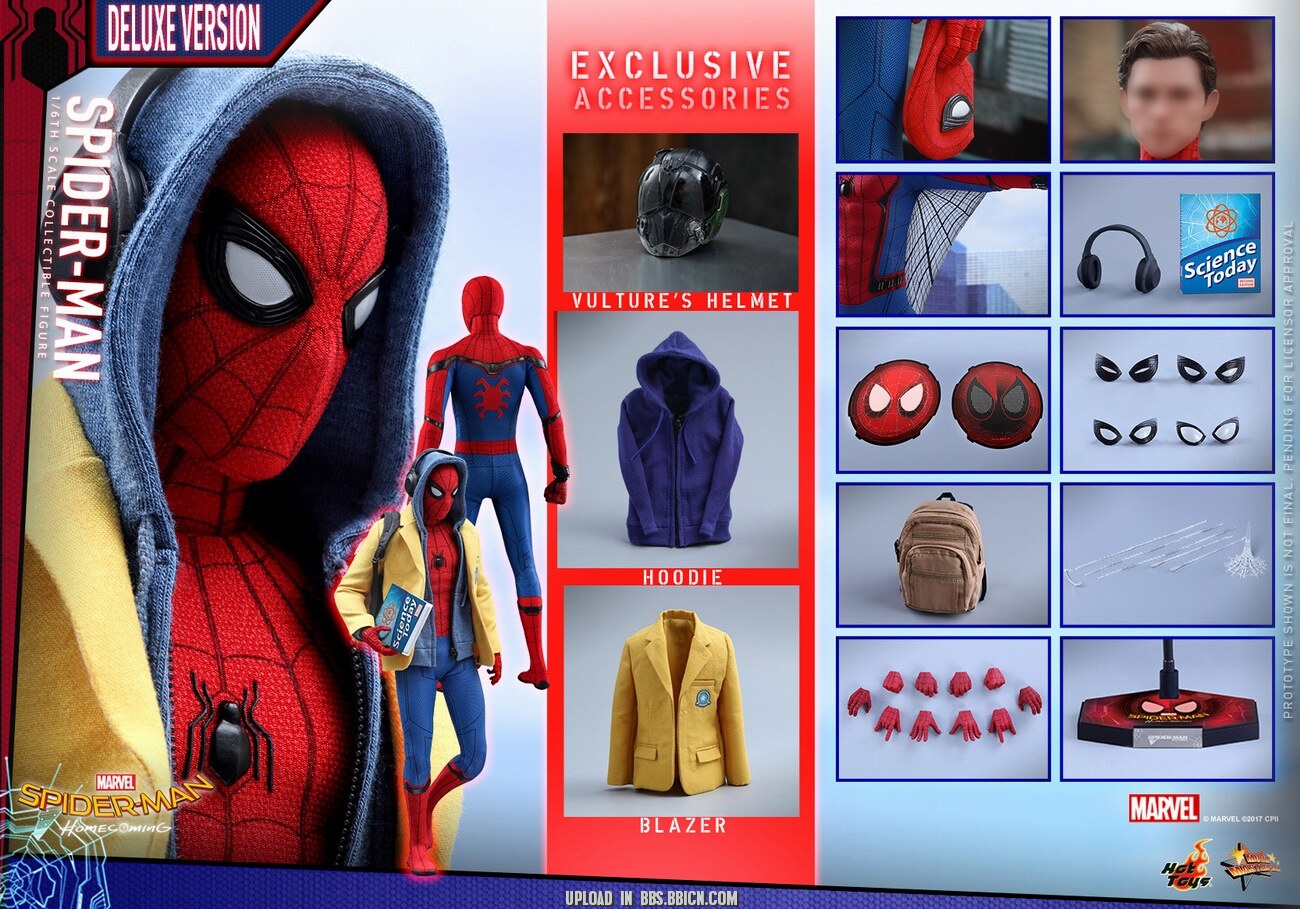 HT Hottoys 1/6 Spider-Man Homecoming Technology SpiderMan Deluxe Edition mms426 Action Figure