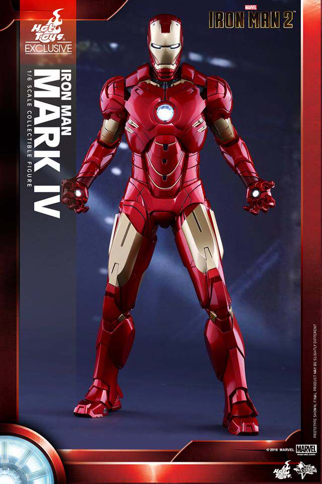 HOTTOYS HT Iron Man MK4 Metallic 1/6 Plastic Disney Limited MMS338 Action Figure