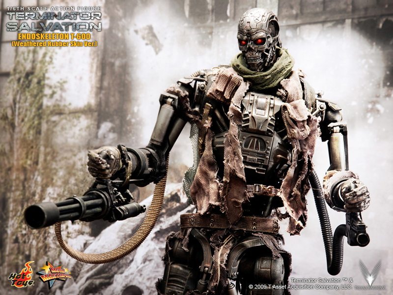 HT HotToys 1:6 Terminator 4 T600 Skeleton Battle Damaged Version Leatherface Action Figure