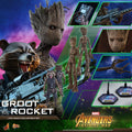 North American version HotToys 1/6 Avengers Groot Rocket Raccoon MMS476 MMS475 action figure