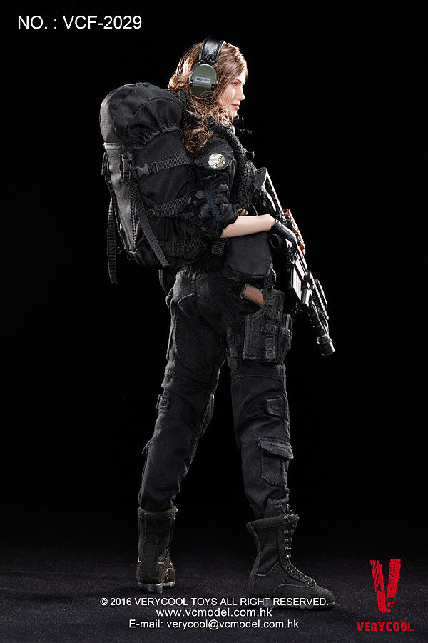 VERYCOOL VCF-2029 1/6 Black Female Shooter Angelina Jolie Figure