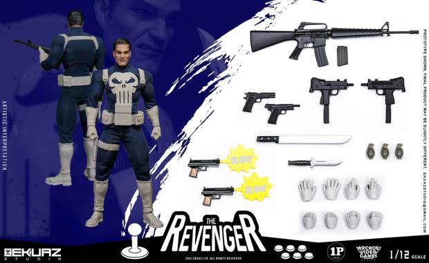 EKUAZ STUDIO 1/12 Arcade Game Avenger Punisher Articulated Figure EKS06