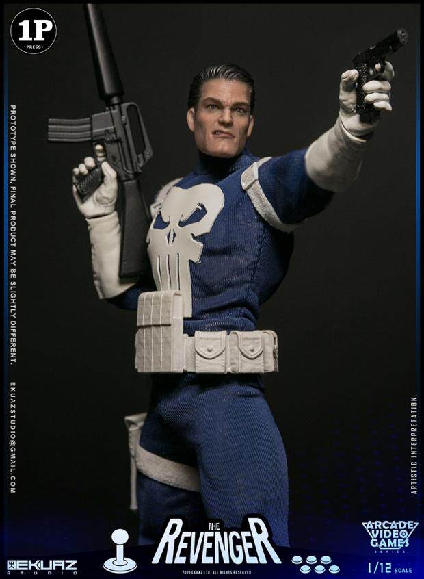 EKUAZ STUDIO 1/12 Arcade Game Avenger Punisher Articulated Figure EKS06